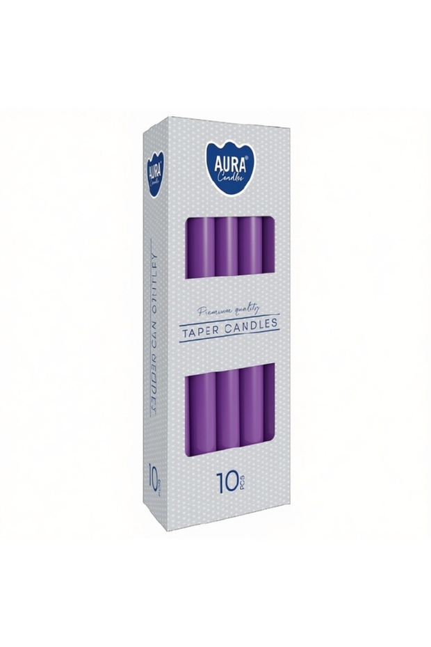 Set 3 x 10 Lumanari Conice Violet
