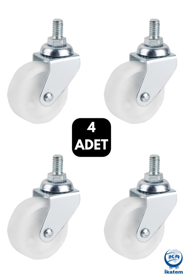 Swivel Screw 50mm Ball Bearing Table Cabinet Coffee Table Furniture Caster Wheels (4 Pieces)
