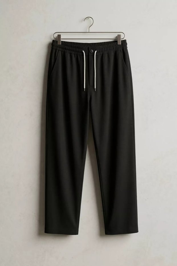 Men's Baggy Linen Trousers with Elastic Waist