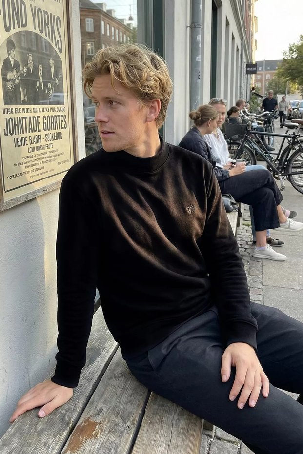 Men's Half Turtleneck Embroidered Sweatshirt