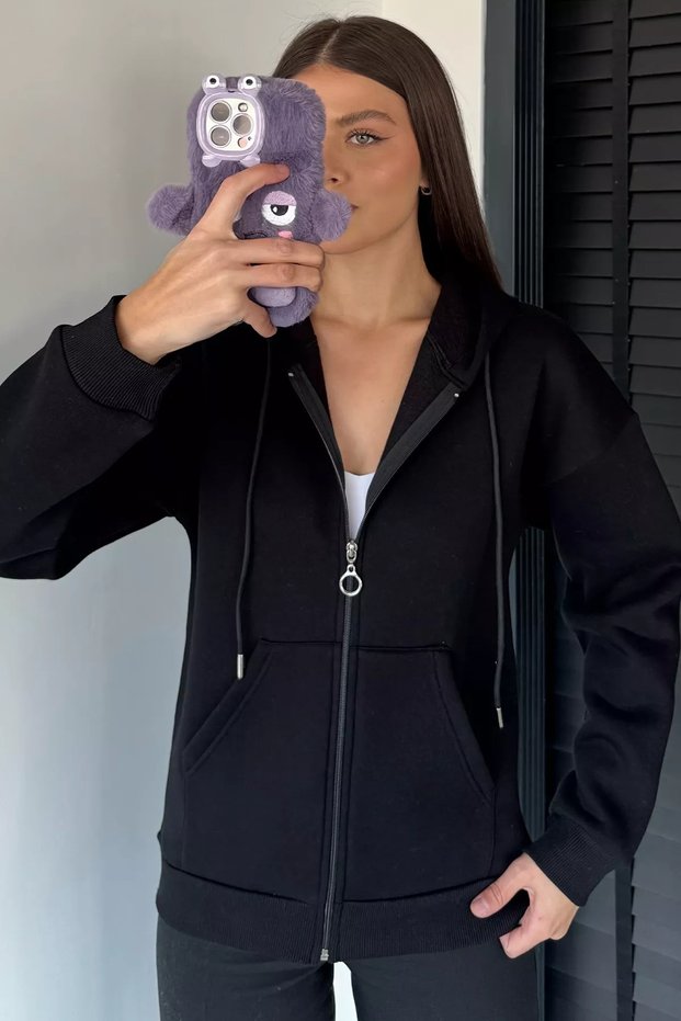 Gülseli Women's Three-Thread Shaded Hooded Sweatshirt