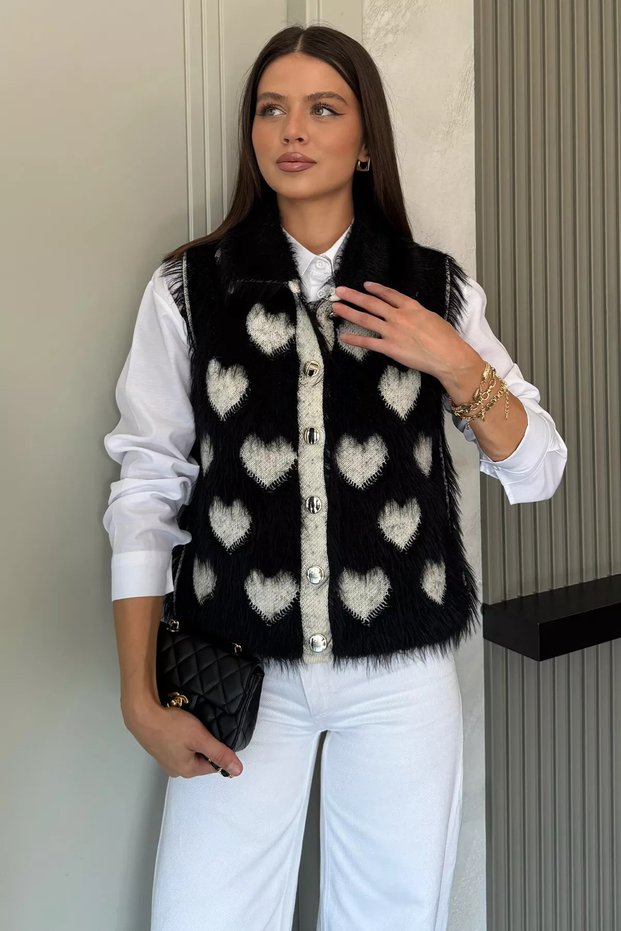 Bearded Heart Women's Knitwear Vest (Available in S-M-L)