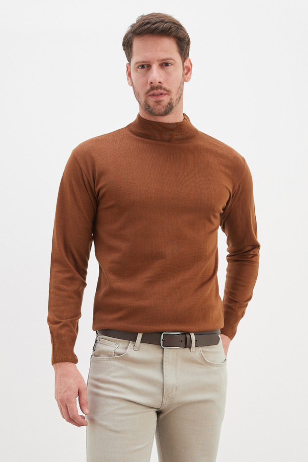 Basic High Neck Regular Fit Knit Sweater