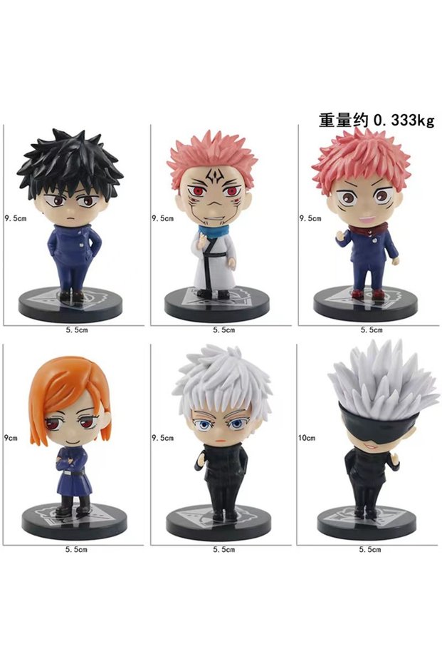 Bandai 6pcs-A 6Pcs/set Jujutsu Kaisen Anime Figure Gojo Satoru Yuji Itadori Figure Doll Toy Action F