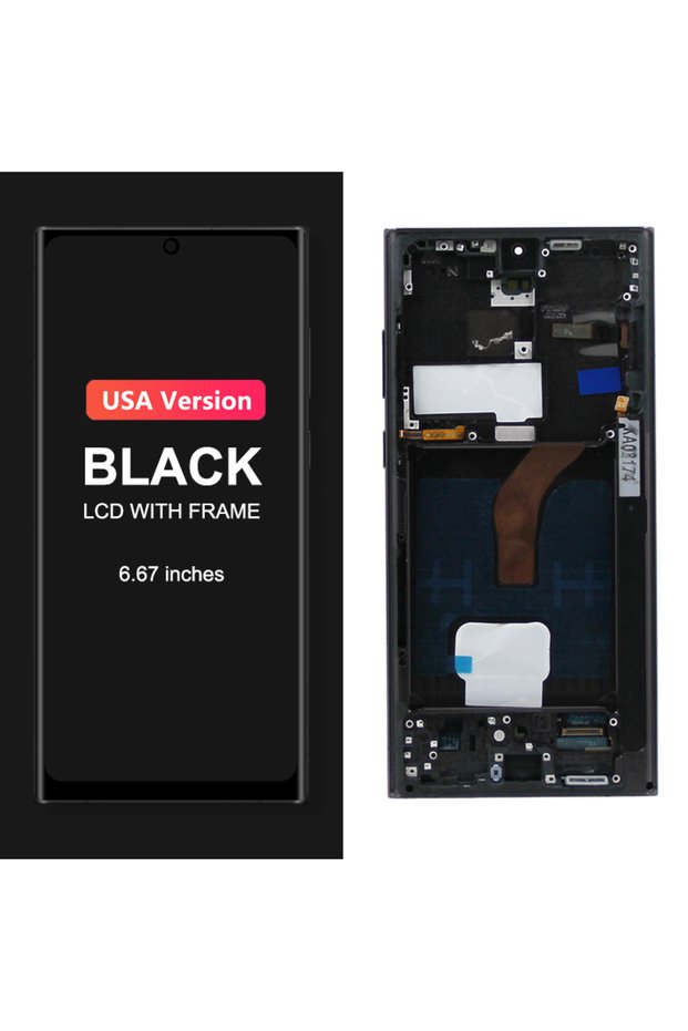 US Black Frame S22 Ultra For For AMOLED S908 S908B S908U S908W S908E LCD Display Touch Screen Digit