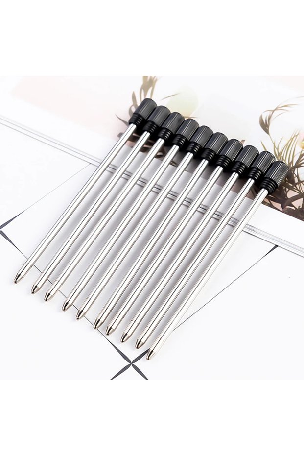 Black 10 Pcs/lot Crystal Pen Refill 7CM Metal Refill Ballpoint Pen Black Blue Ink Student Stationery