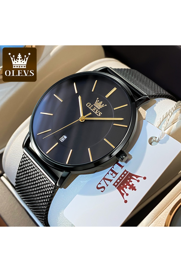 G-all black OLEVS 5869 Original Brand Fashion Men's Watch Simplicity Dial Trendy Quartz Watch Waterp