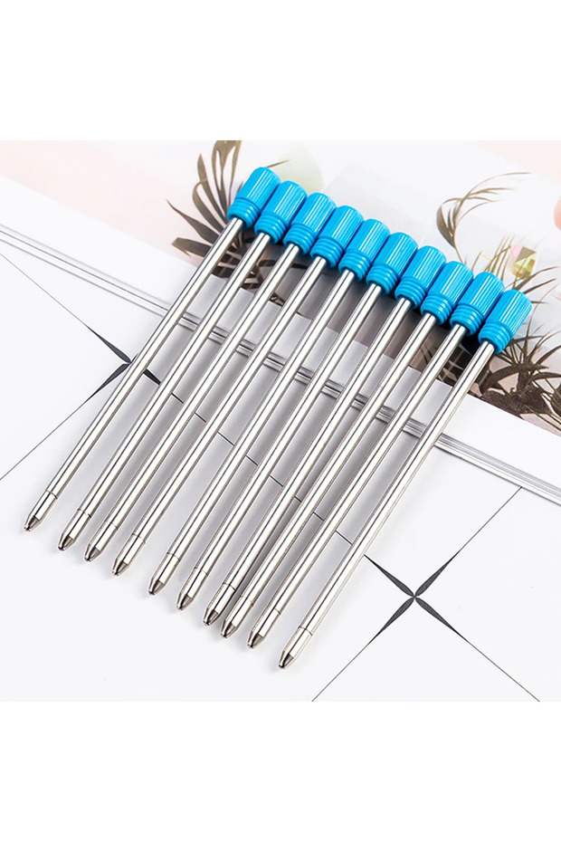 Blue 10 Pcs/lot Crystal Pen Refill 7CM Metal Refill Ballpoint Pen Black Blue Ink Student Stationery