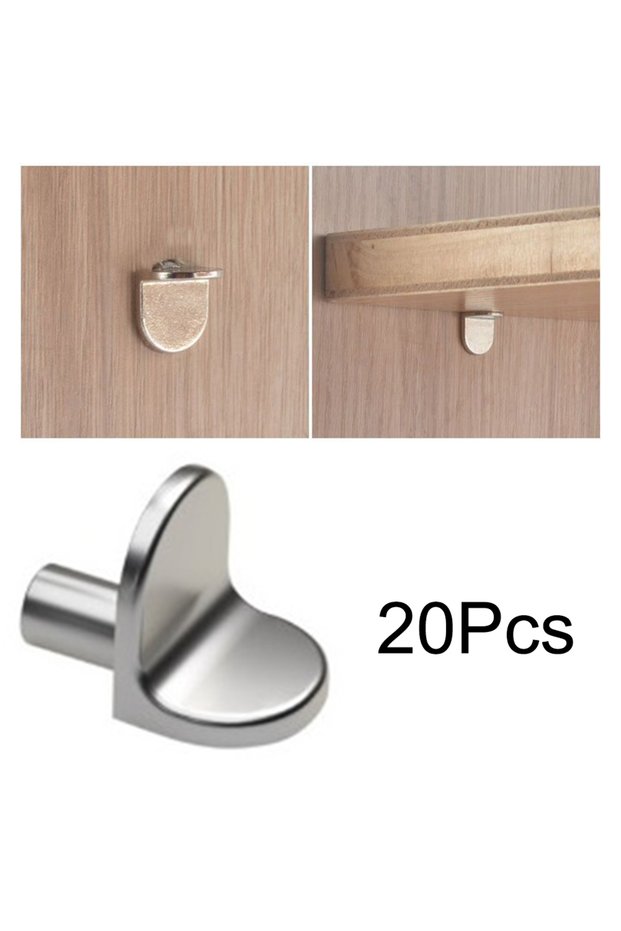 20pcs 5mm L - Shaped Shelf Support Studs: Fix Wooden/Glass Boards in Cabinets, Ideal Furniture Brack