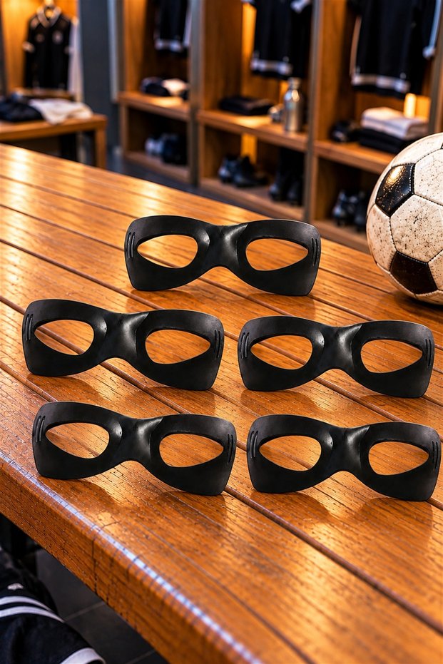 Football Player Goggles Set of 5 Black Face Protective Mask Fan Goggles Party Accessory