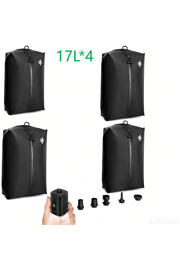 4bag1pump-17L 17L 28L 35L travel Vacuum Bag Reusable Storage Bag Outdoor Compression Bag with Air Pu