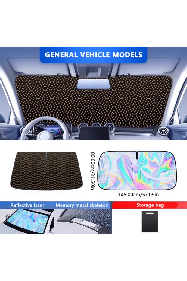 1 pc SEAMETAL 5-Layer Car Windshield Sun Shade Cover Foldable Thicken Front Window UV Refletive Suns