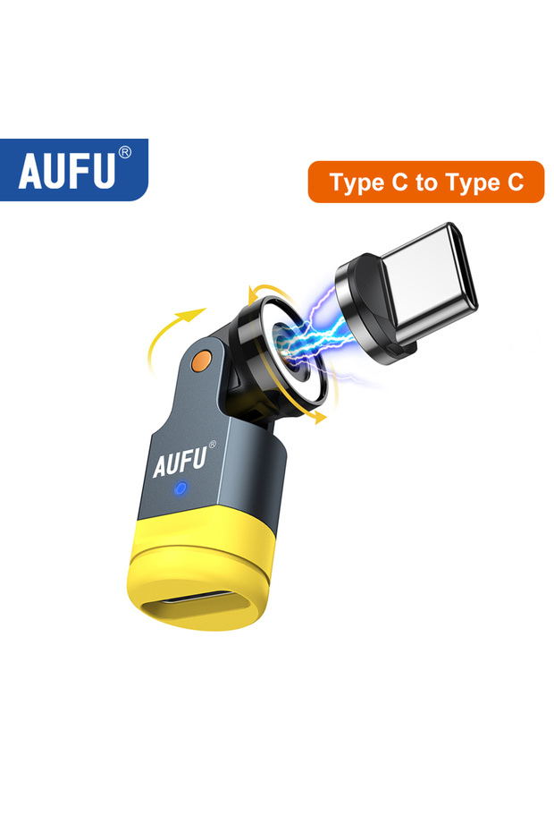 Adapter For Type C AUFU 1PIN Magnetic OTG Adapter For iPhone 540 Rotate Elbow Magnet Micro USB to T