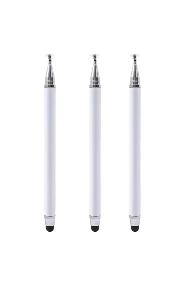 3PCS White 3/1Pcs Tablet Mobile Phone Universal 2 IN 1 Capacitive Stylus Pen Drawing Pens for IPhone
