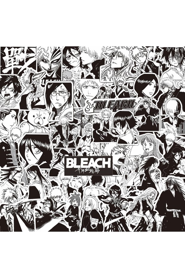 30PCS 10/30/75pcs Cool Anime BLEACH Cartoon Stickers Black White Decals Kid Toy DIY Suitcase