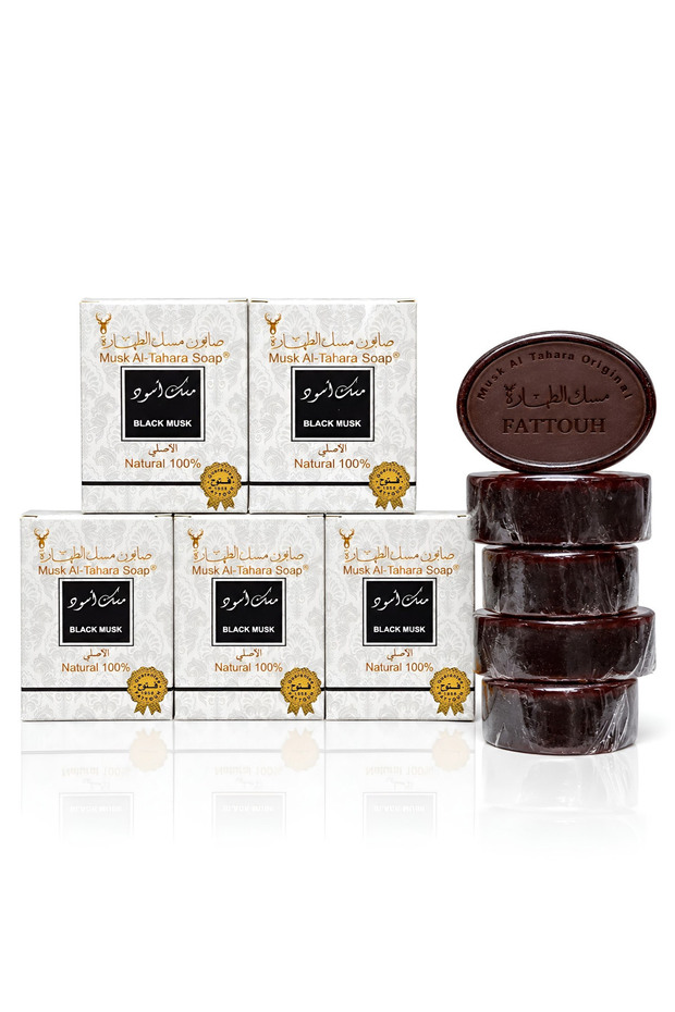 5 Pieces of Black Musk Soap for Sensitive Areas and Body