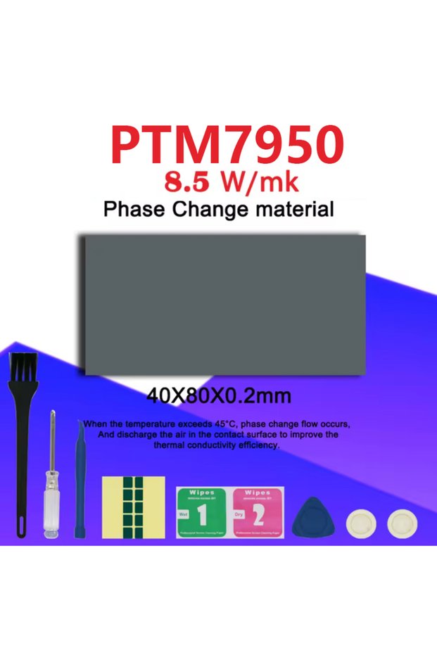 40x80mm Honeywell PTM7950 Phase Change Pad 8.5W/mk Thermal Grease Material Laptop/CPU/GPU Heatsink c