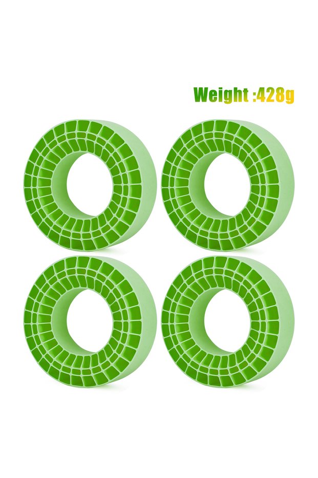 Green 4pcs 4PCS 2.2" Silicone Rubber Insert Foam Waterproof 125*45mm for 1/10 RC Crawler Car SCX10 C