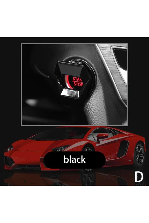 1PCS black New universal car engine start stop switch button protective cover, anti scratch car inte