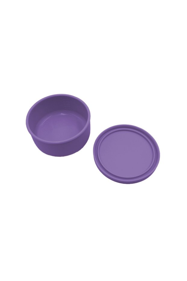 Other 1 1 purple Circular silicone lunch box 700ml, large capacity microwave heated silicone fresh-k