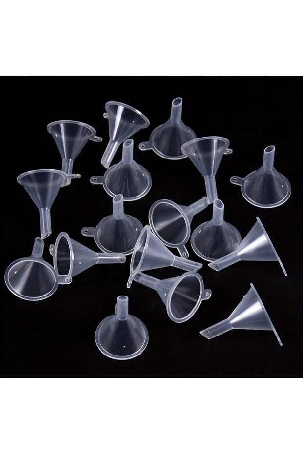 Plastic Other Clear 10 Precision Mini Funnels for Lab Bottles, Essential Oils, Perfumes, Flavours, S