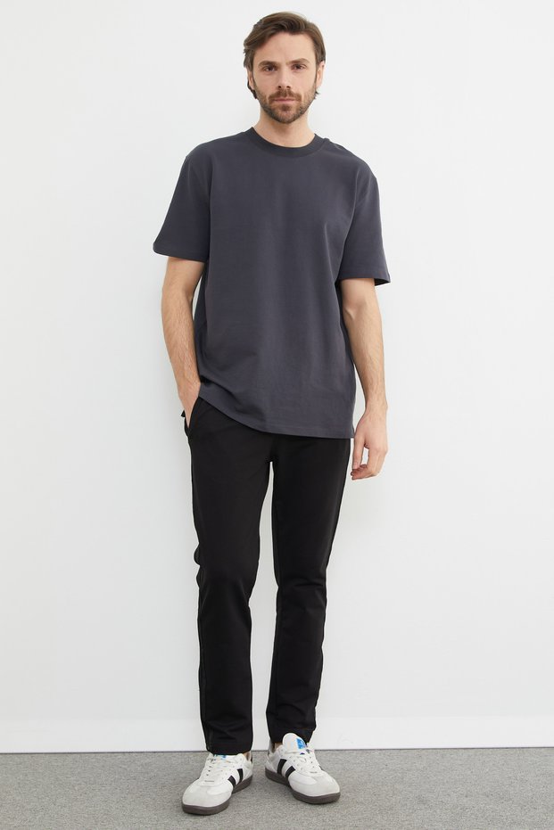 Striped Sweatpants with Tie-Up Waist