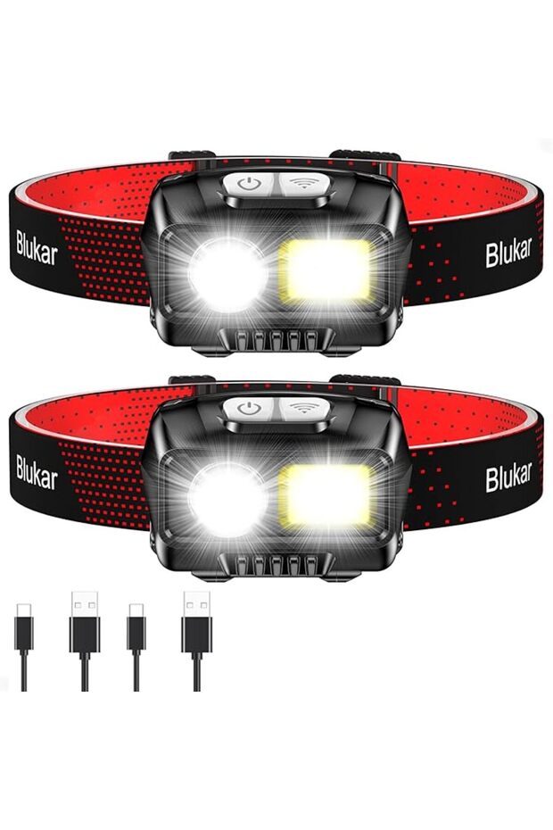 مصباح أمامي LED قابل لإعادة الشحن، كشاف فائق السطوع بقوة 2000 لومن
