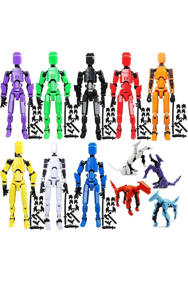 T13 3D Printed Movable Robot T13 Action Figure Dummy13,Hand Painted Figures, Desk Decoration, for Collectors Desktop Decorations Game Lovers,Creative Gifts For Kids (Style 1)