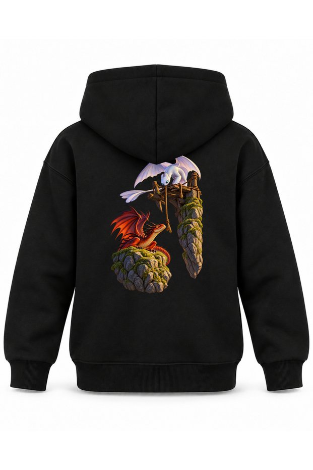 How to Train Your Dragon Pearl Rope Printed Black Kids Hoodie