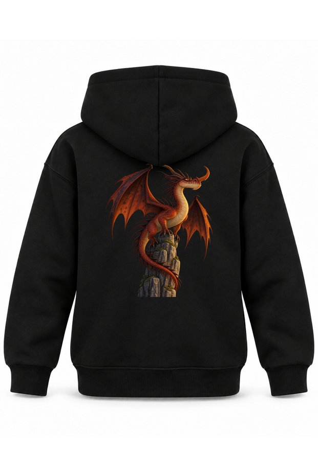 How to Train Your Dragon Red Alert Printed Black Kids Hoodie