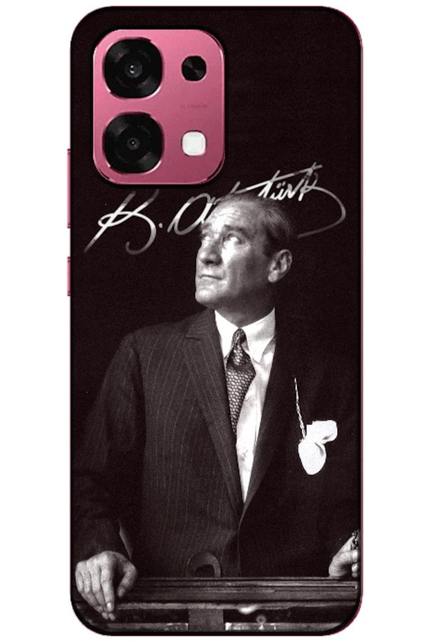 Oppo A6 Pro 4G/5G Compatible Case Mustafa Kemal Atatürk Silicone Case (Printed)