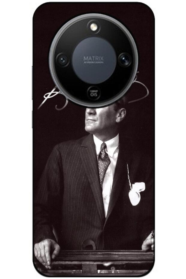 Honor Magic 8 Lite Compatible Case Mustafa Kemal Atatürk Silicone Case (Printed)