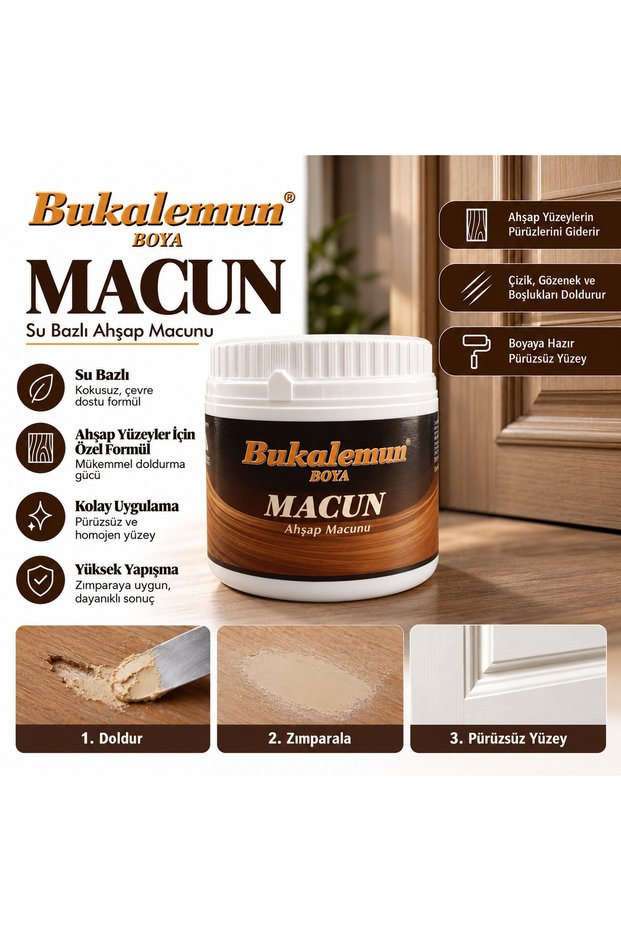Su Bazlı Ahşap Macunu