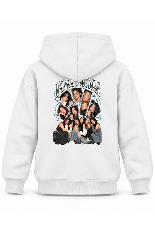 Katseye Mirror Pieces Portrait Printed Children's Hooded Sweatshirt