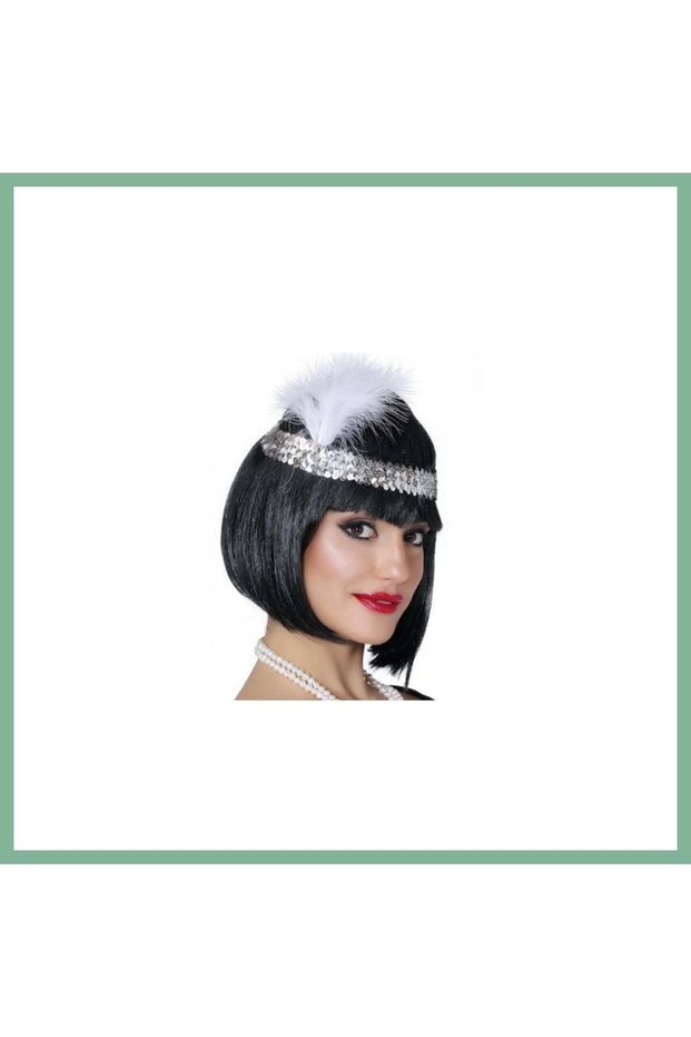 70& # 39; 80& # 39; and 90& # 39;Lar Themed Silver Color Charleston Hair Band Bsk2026