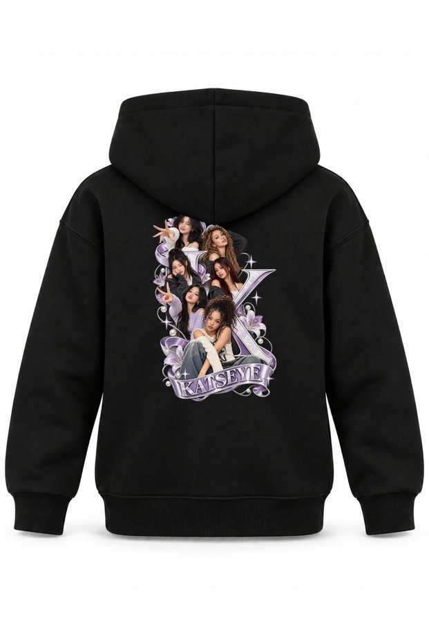 Katseye Floral Monogram Stage Printed Children's Hooded Sweatshirt