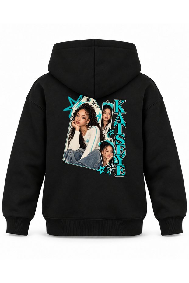 Katseye Display Case Label Graphic Printed Children's Hooded Sweatshirt