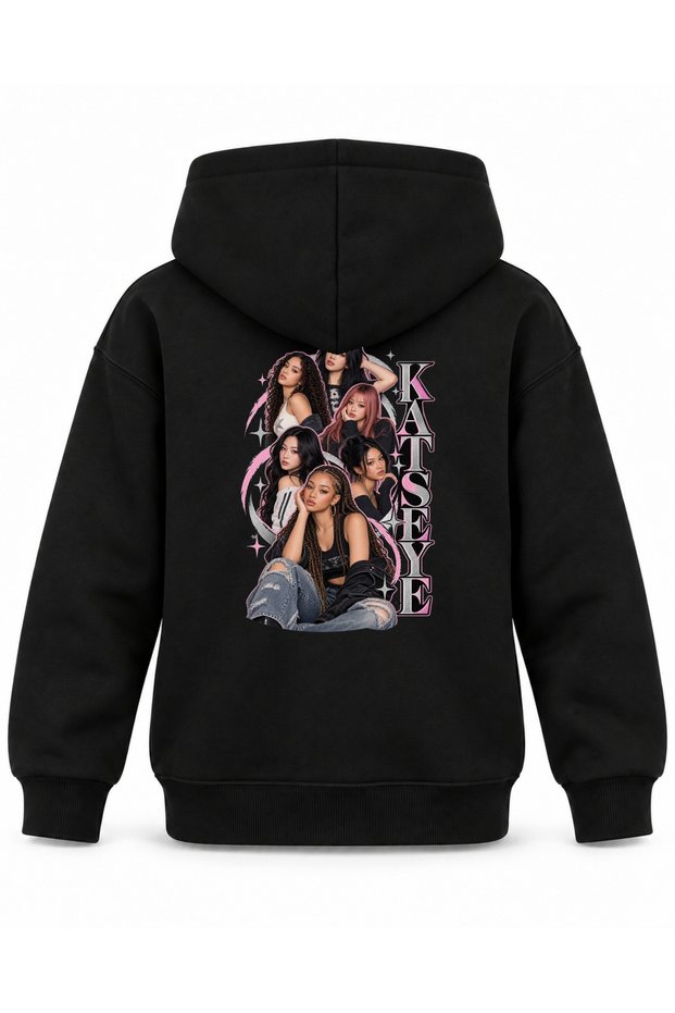 Katseye Double Rainbow Portrait Printed Children's Hooded Sweatshirt
