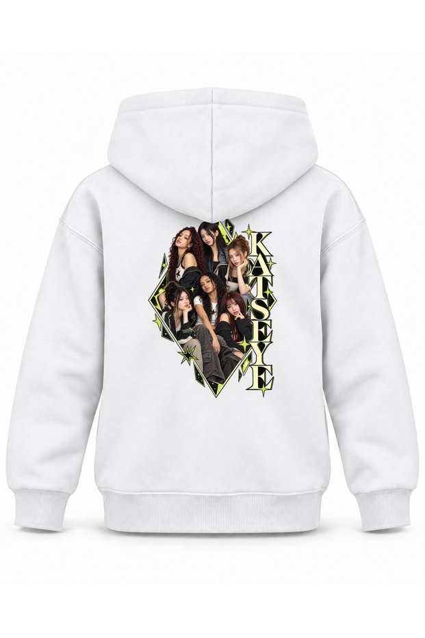 Katseye Diamond Sticker Portrait Printed Children's Hooded Sweatshirt