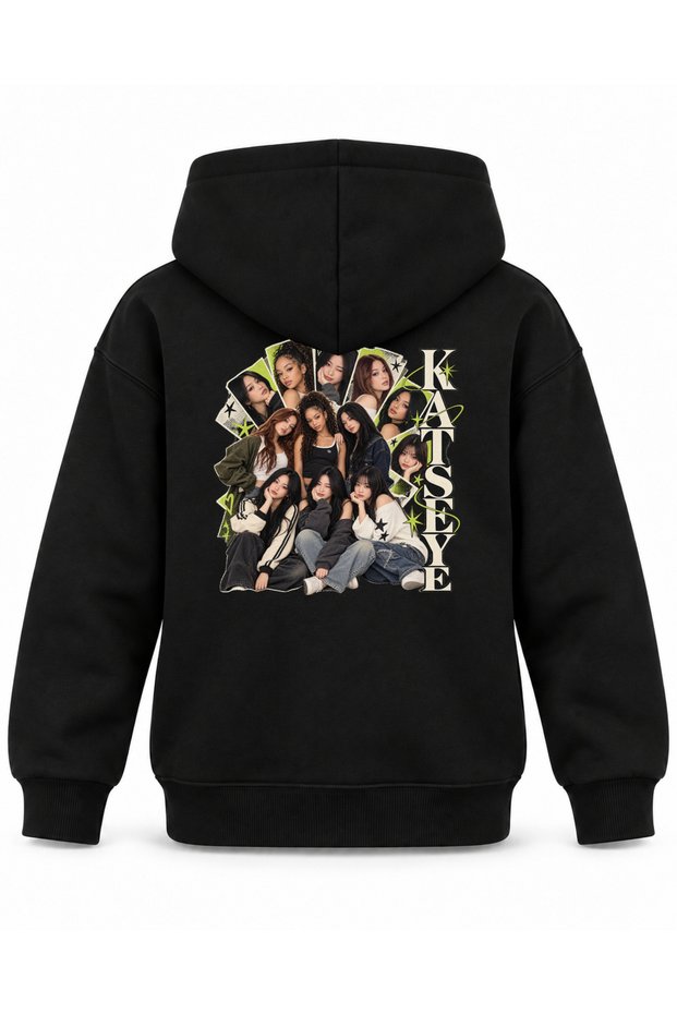 Katseye Open Fan Portrait Printed Children's Hooded Sweatshirt