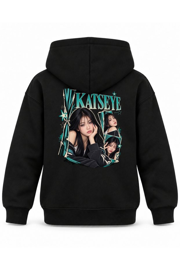 Katseye Stage Curtain Graphic Printed Children's Hooded Sweatshirt
