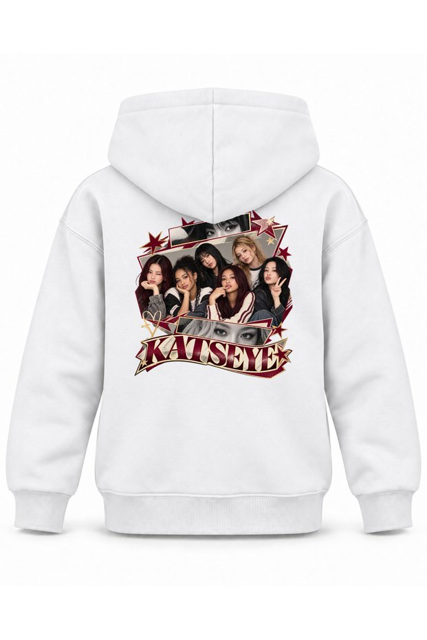 Katseye Comic Square Archive Printed Children's Hooded Sweatshirt
