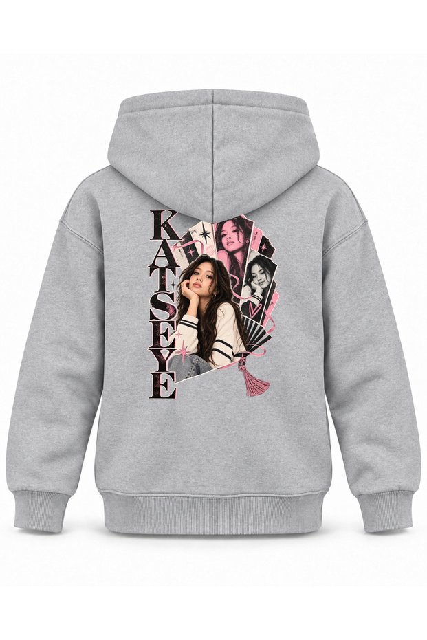 Katseye Open Fan Graphic Printed Children's Hooded Sweatshirt