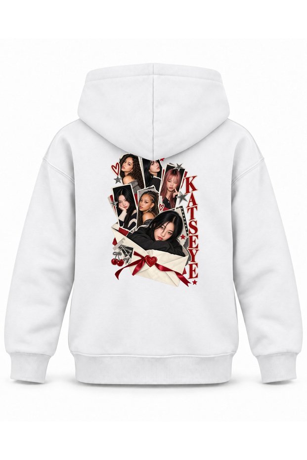 Katseye Photo Envelope Archive Printed Children's Hooded Sweatshirt
