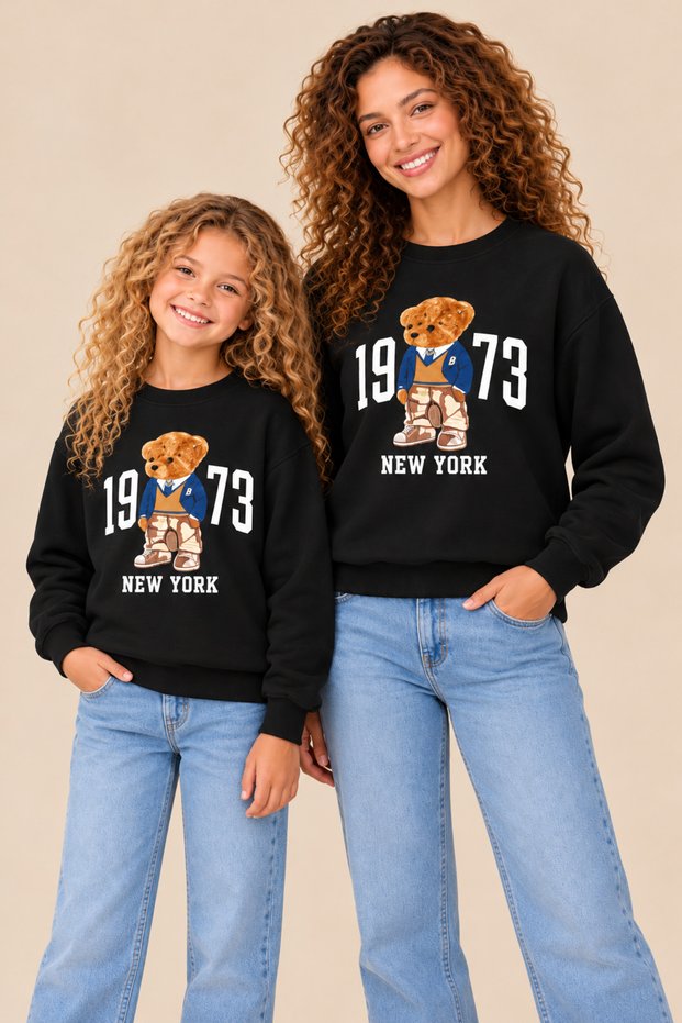 Printed Mother-Daughter Sweatshirt Set (Price Is for One Piece)
