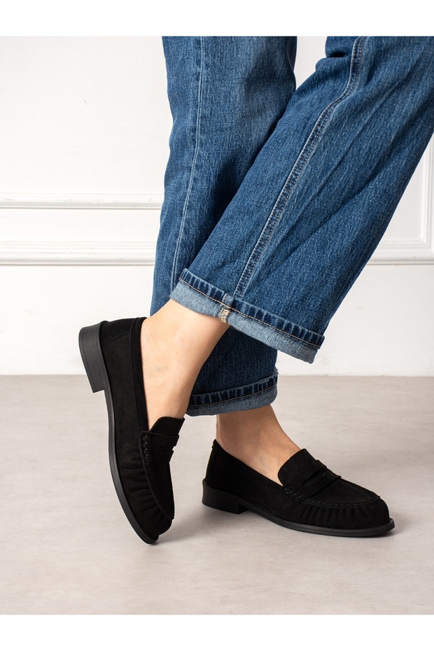 Bolly Black Suede Women's Loafer