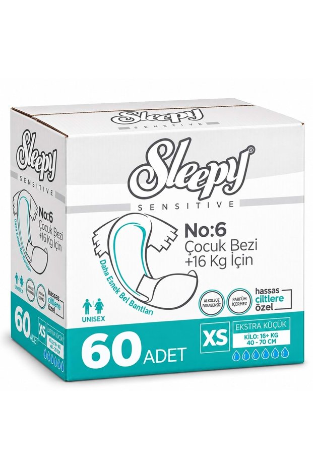 Diapers with Tape XS - Extra Small - Extra Small 60 Pieces (16+ kg Size 40-70 cm)