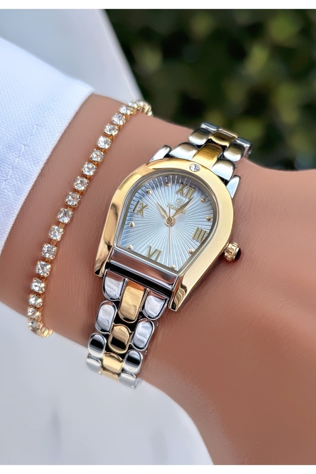 Steel Strap Gold Silver Color Women's Watch - with Bracelet Gift