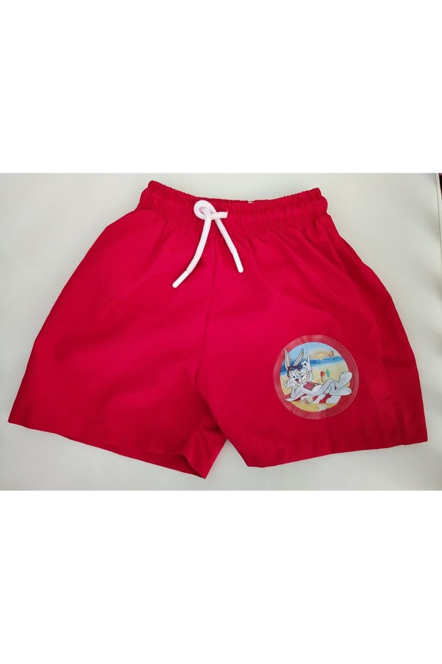 Mi̇lays Ki̇ds Baksbany Patterned Boy's Lace-Up Network Mesh Sea Shorts
