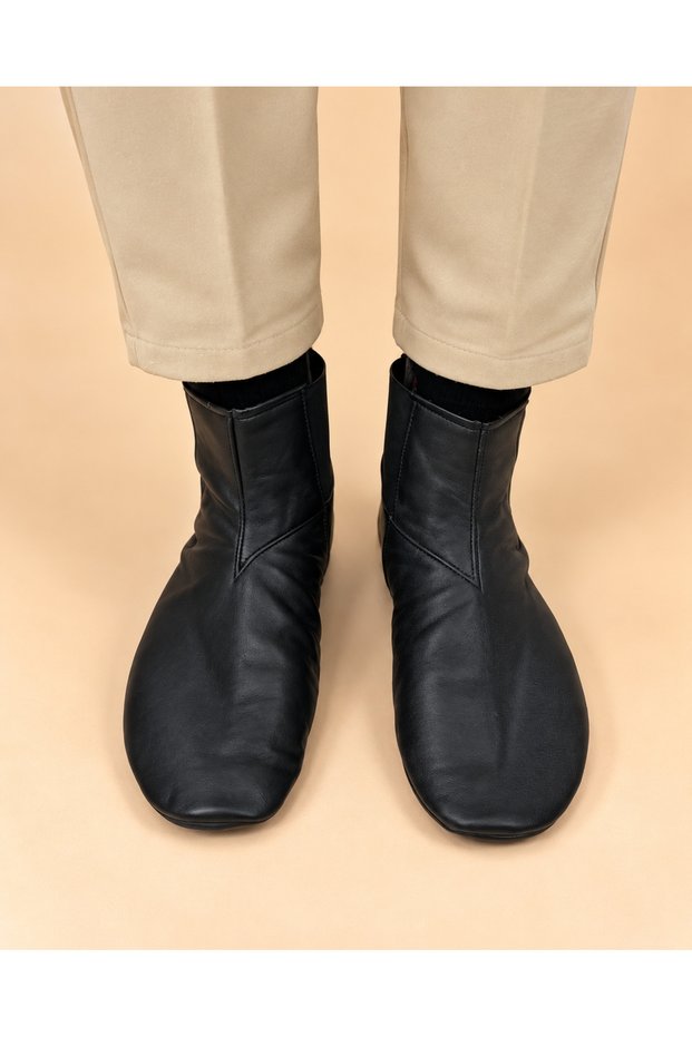 Genuine Sheepskin Thermal Mest with Waterproof and Non-Slip Soles, Double Elastic and Zipper